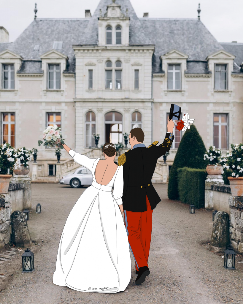 Présentation des illustrations personnalisées avec l'illustration : "Vive les mariés"