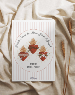 Carte Coeurs Unis de Marie Jésus Joseph
