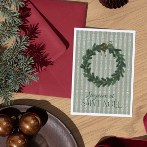 Carte Couronne de Noël