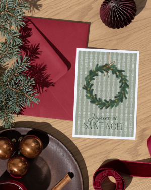 Carte Couronne de Noël
