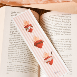 Marque Page Coeurs Sacrés Rose