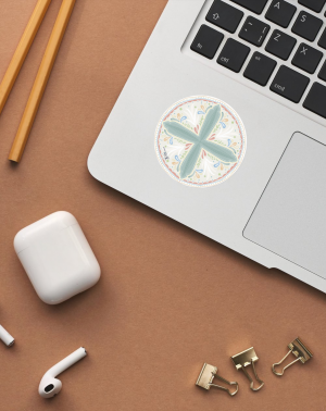 Stickers Croix fleurie