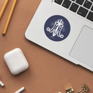 Stickers M de Marie fond bleu