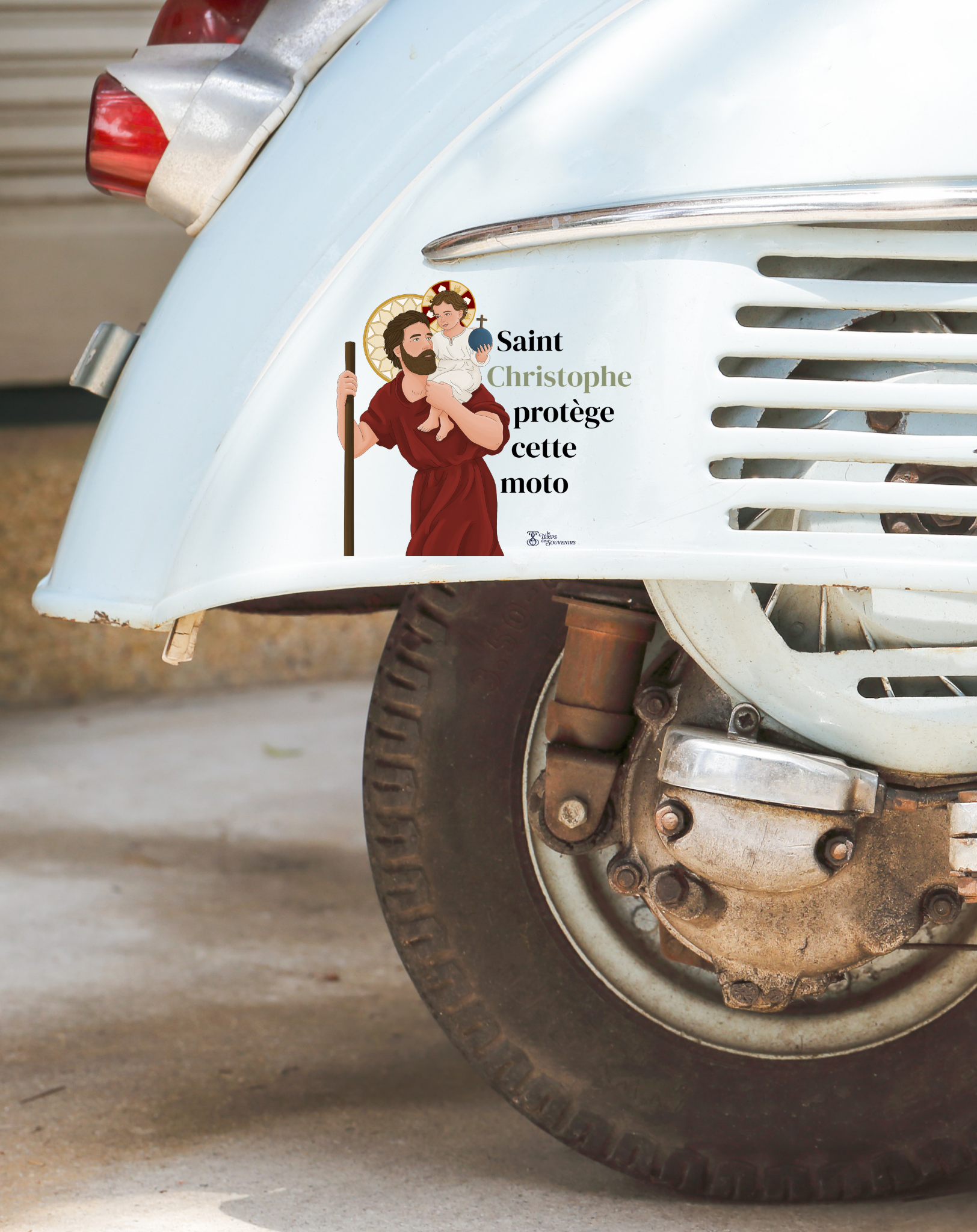 Stickers St Christophe pour moto